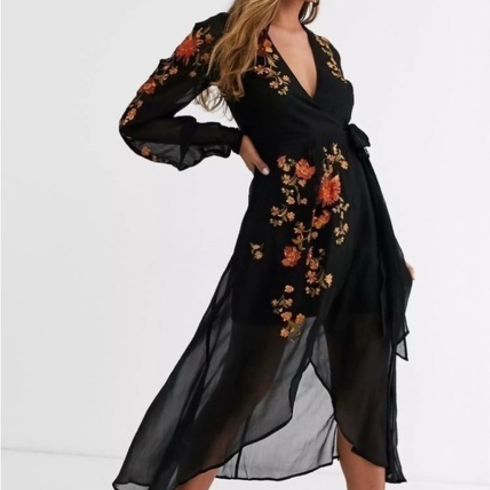 ASOS- embroidered 3/4 maxi.